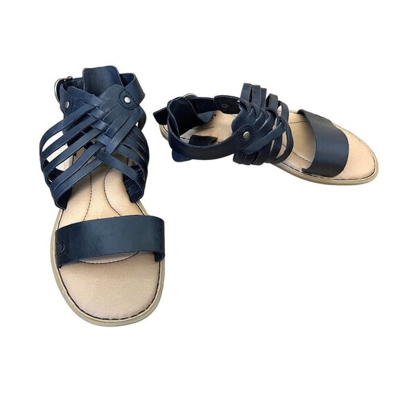 NWOB Born Black Leather Gladiator Sandals 8 - Picture 2 of 12